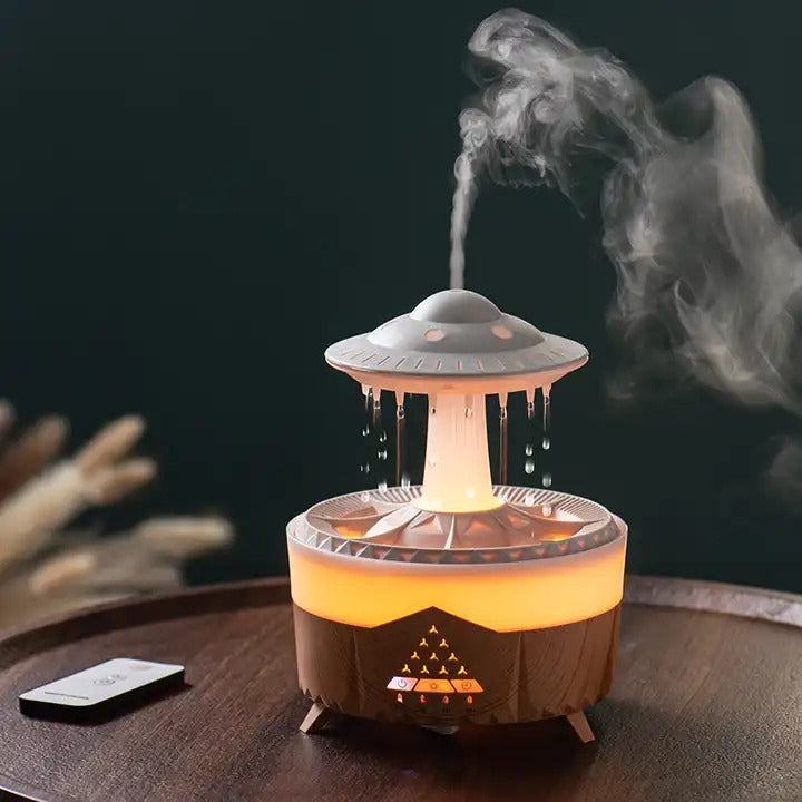 Telecomando Raindrop Cloud Umidificatore 7 colori LED Lampada UFO Diffusori di aromi | X01