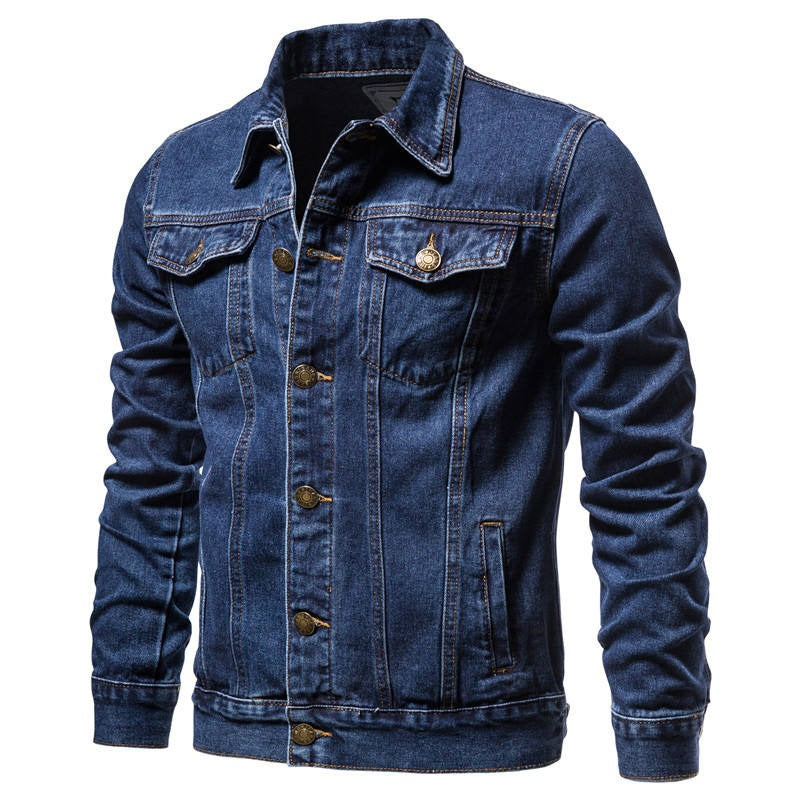 Giacca invernale da uomo a maniche lunghe in cotone casual taglie forti in denim | jk609