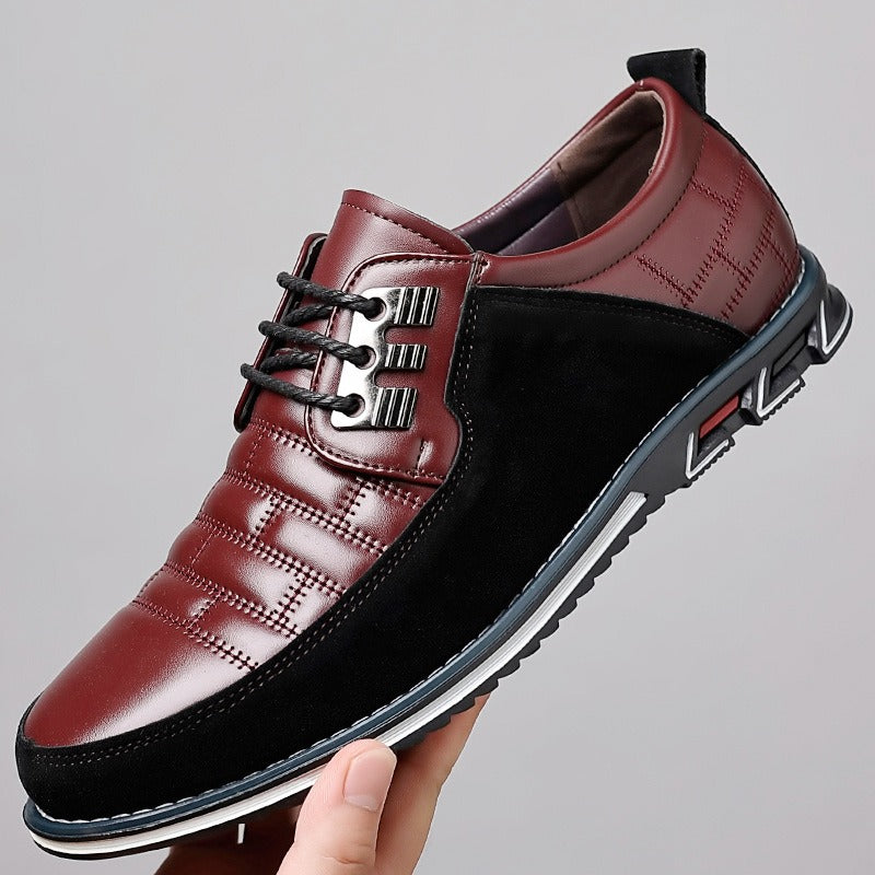 Men's Plaid British Style Derby Shoes Non-Slip Leather Loafers Moccasins Wedding Dress Shoes |