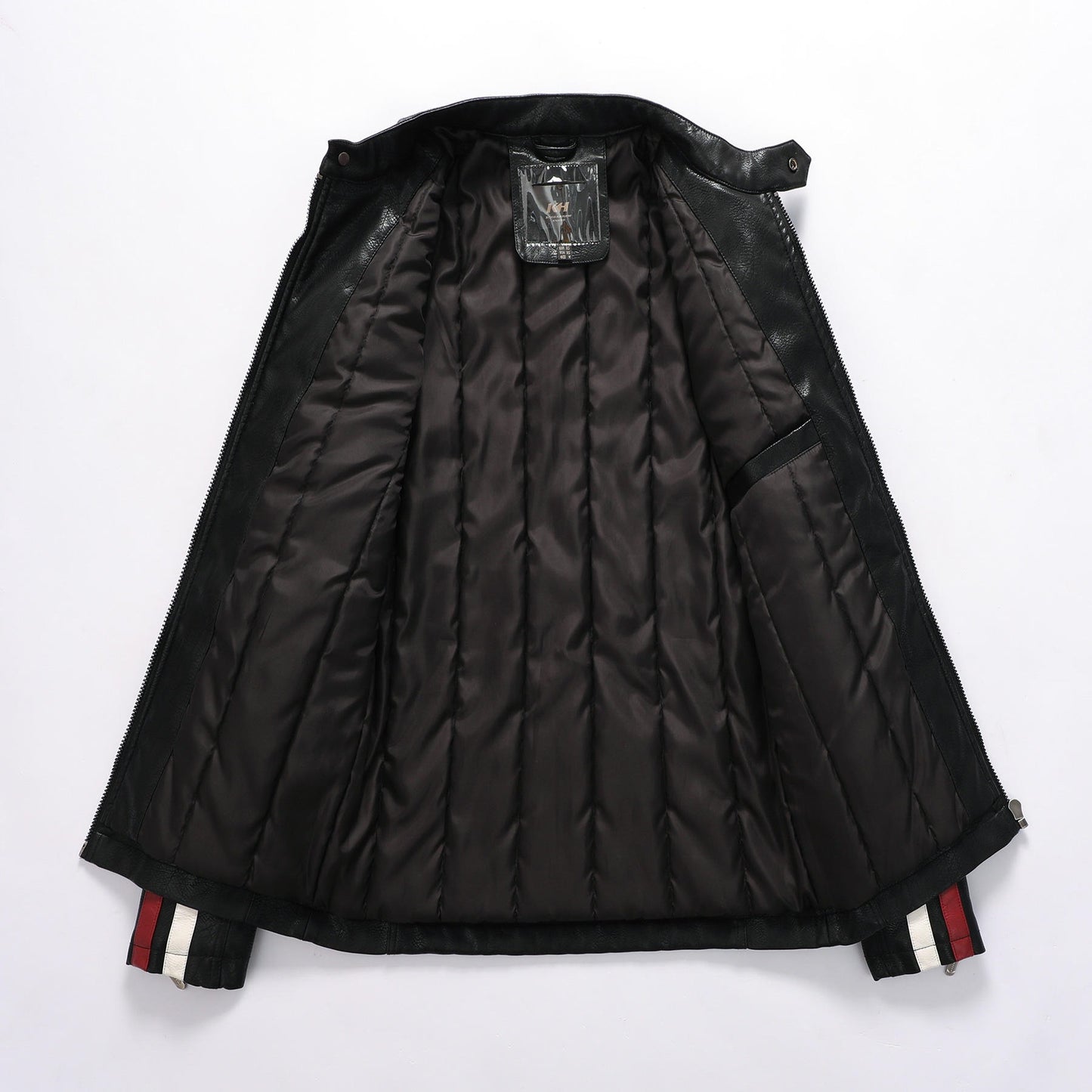 Giacca in pelle da uomo con colori abbinati Giacca in pelle PU per motociclista | KH-168