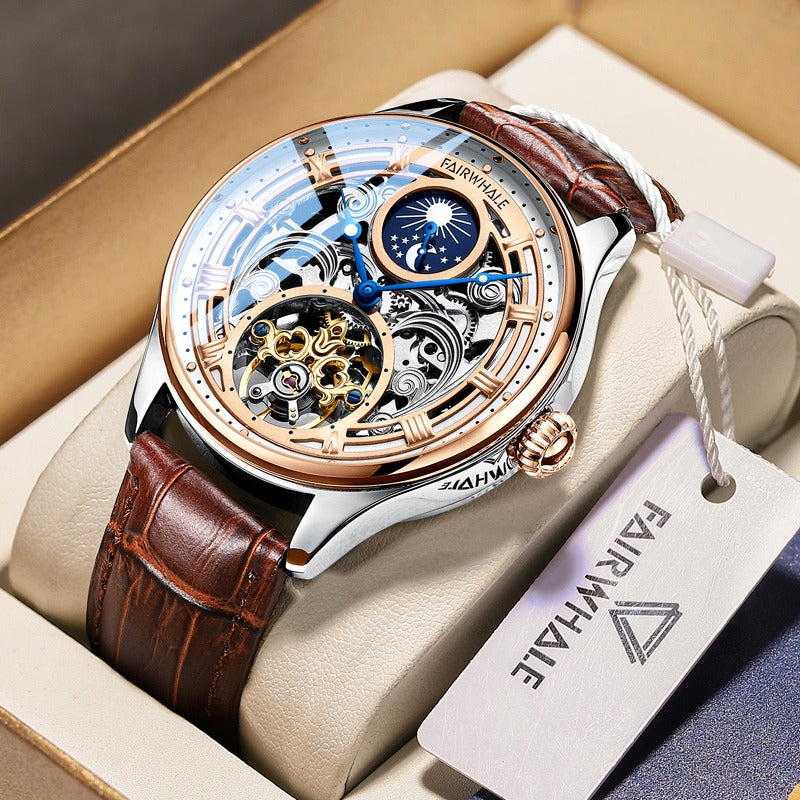 Orologio da polso automatico di lusso meccanico da uomo in acciaio inossidabile impermeabile | J117