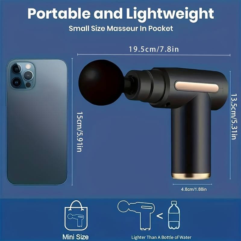 Pistolet de massage compact et léger Masseur portable Masseur ultra compact au design élégant | 720-32