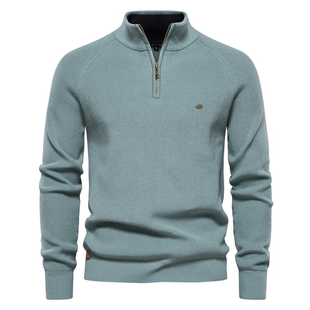 Cardigan con cerniera in cotone, maglioni casual, maglione invernale a collo alto | Y832