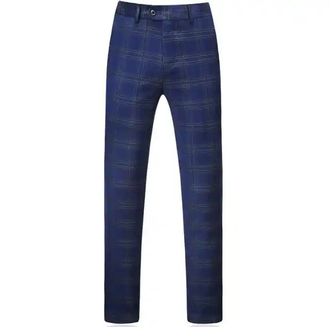 Completo da uomo a quadri 3 pezzi slim fit doppiopetto giacca gilet pantaloni | 6027