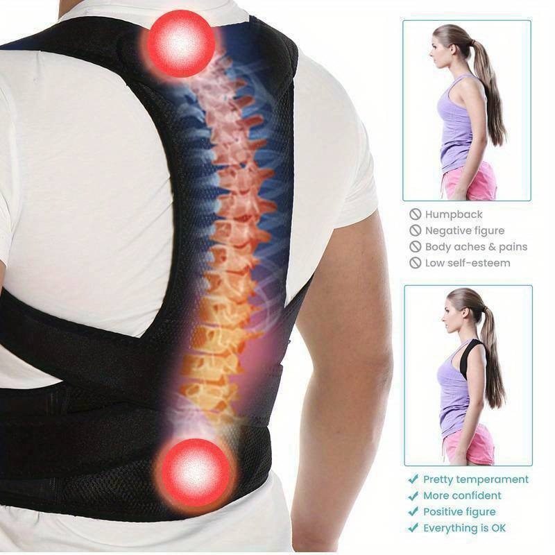 Men Women Neoprene Posture Corrector Bad Back Lumbar Shoulder Support Belt Brace | 1001