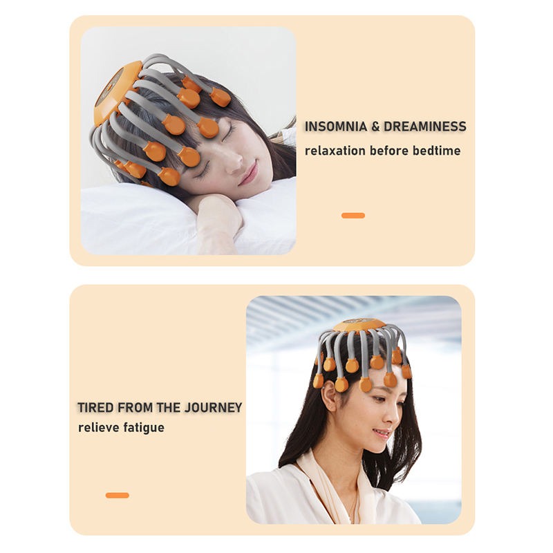 Appareil de massage intelligent pour le cuir chevelu et la tête, appareil de relaxation pour tout le corps, soulage la fatigue, appareil de massage électrique pour le cuir chevelu Octopus | MZ-HM156