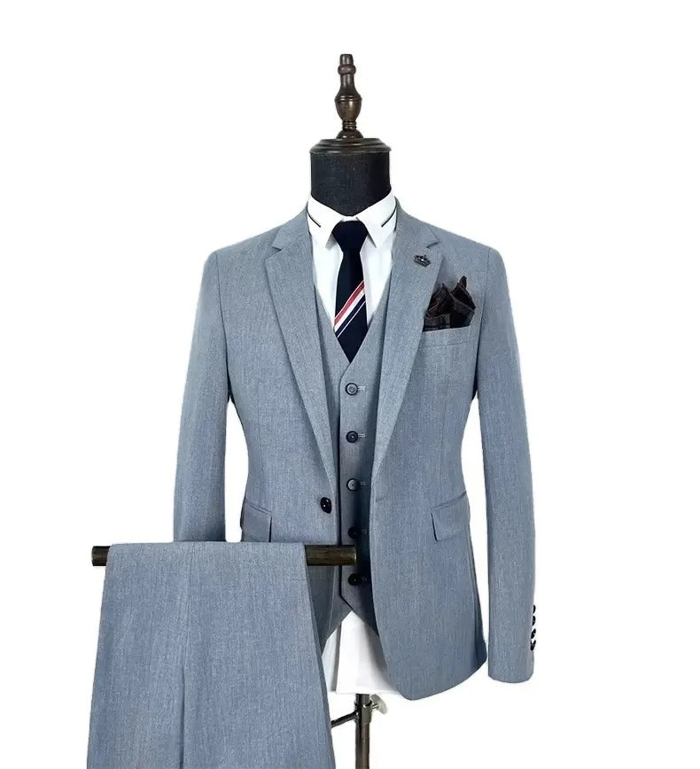 Sharp & Tailored - Completo da uomo slim fit monopetto elegante, completo da giacca, pantaloni e gilet da matrimonio | HC69