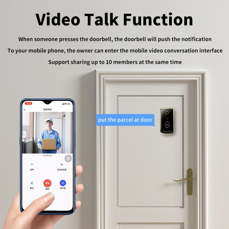 Campanello per porta con telecamera a infrarossi impermeabile 1080P, design intelligente, video HD, Wi-Fi | HC-520