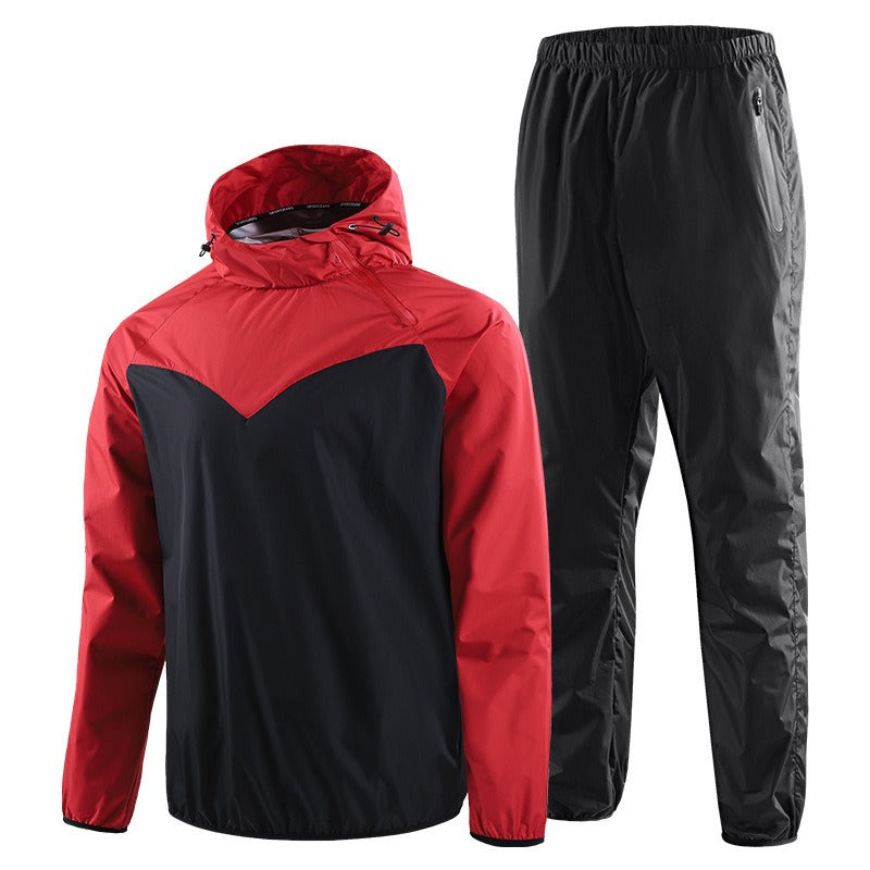 Men's Running Pullover Two-Piece Set Weight Loss Control Body Fat Sauna Sweat Suit | YJ9681