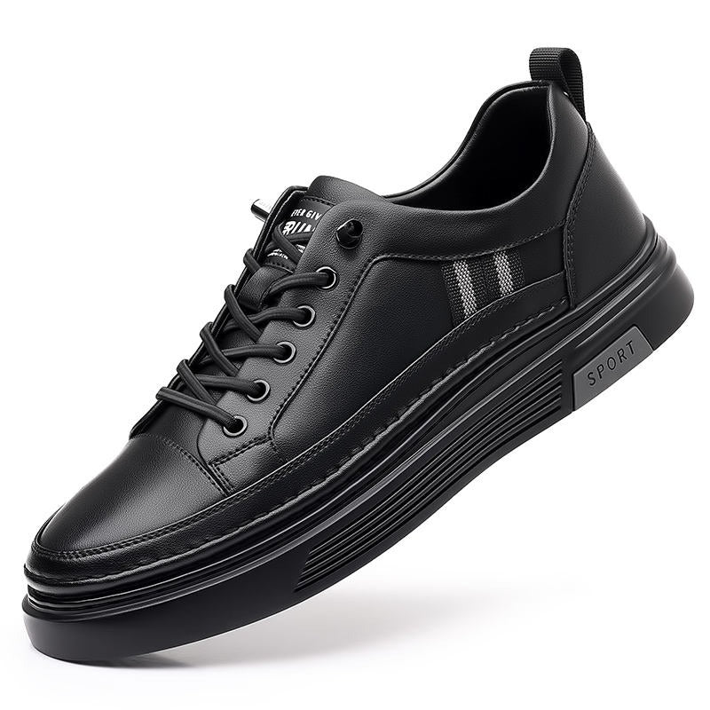 Sneakers in pelle casual con punta affilata comode scarpe traspiranti con lacci | L8081