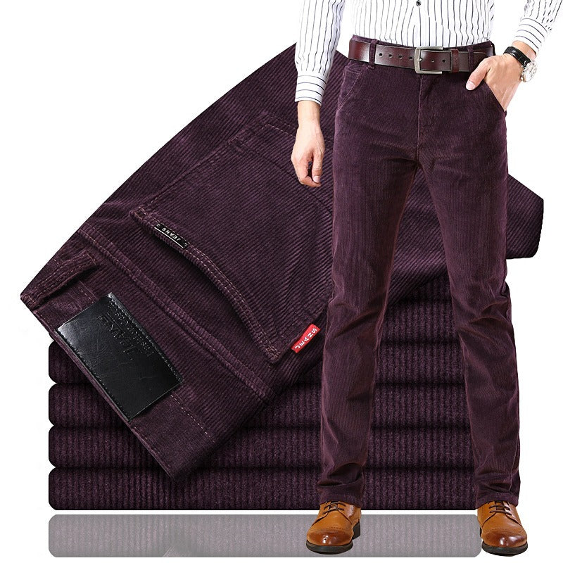 Jeans da uomo in velluto a coste dritto slim fit pantaloni versatili elastici business casual pantaloni comodi elastici | 6686
