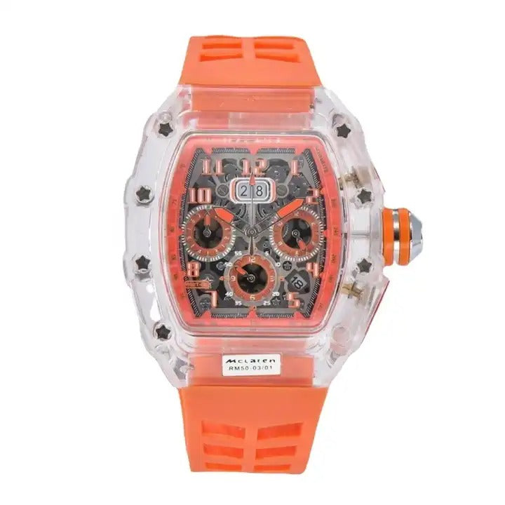 Men's Luxury Best Sports Watch Transparent Case Chronograph New Gift Watches |