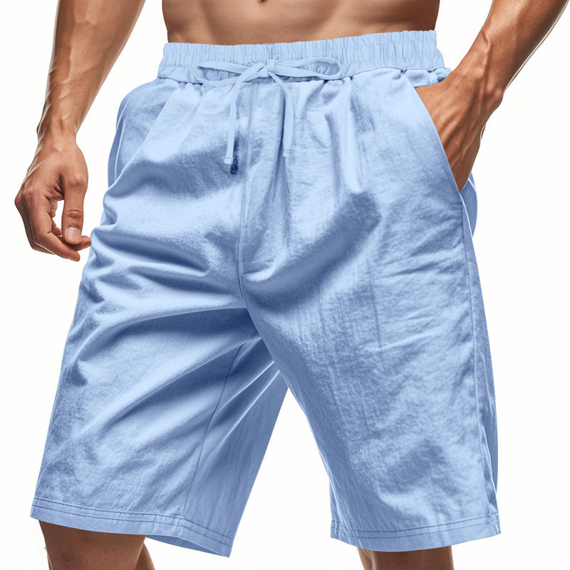 Men's Lightweight Linen-Blend Beach Shorts - Relaxed Fit 5-Inch Casual Shorts | WW-2