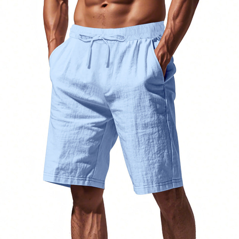Men's Lightweight Linen-Blend Beach Shorts - Relaxed Fit 5-Inch Casual Shorts | WW-2