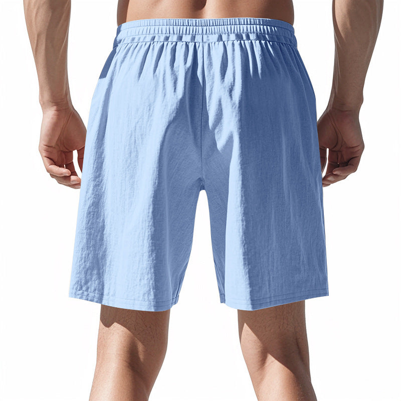 Men's Lightweight Linen-Blend Beach Shorts - Relaxed Fit 5-Inch Casual Shorts | WW-2