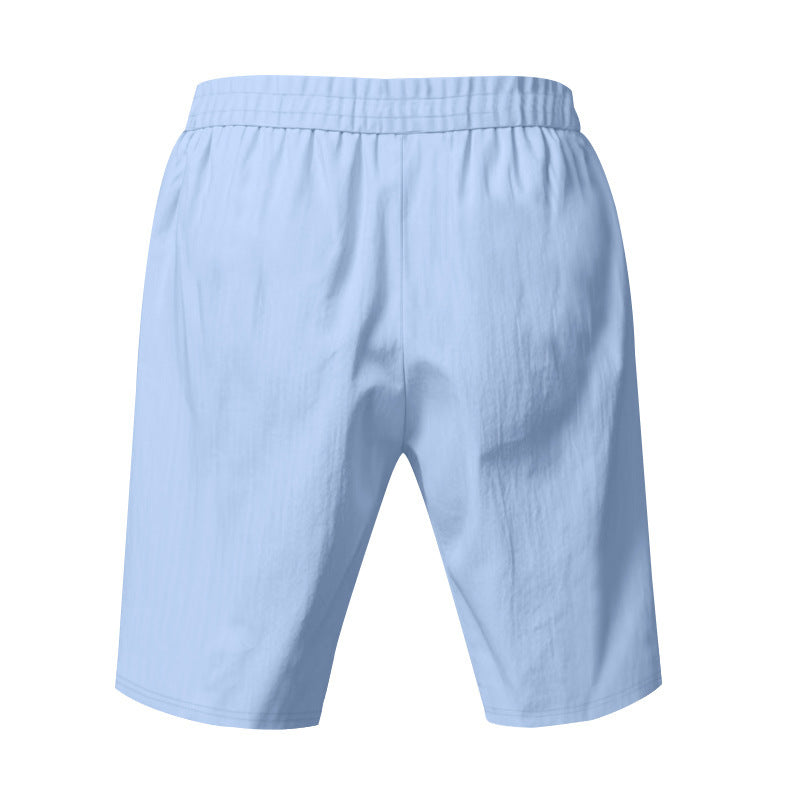 Men's Lightweight Linen-Blend Beach Shorts - Relaxed Fit 5-Inch Casual Shorts | WW-2