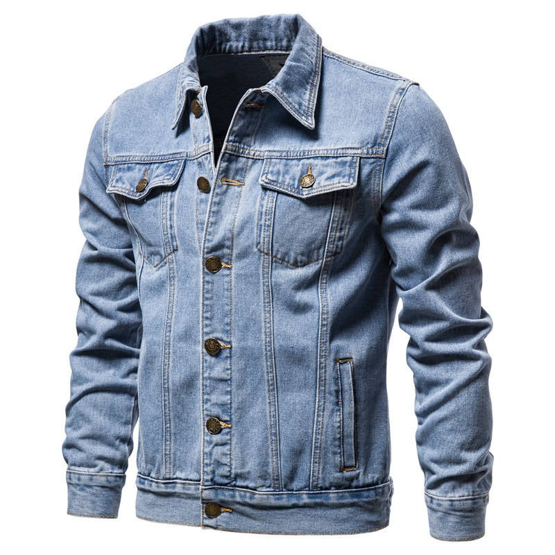 Giacca invernale da uomo a maniche lunghe in cotone casual taglie forti in denim | jk609