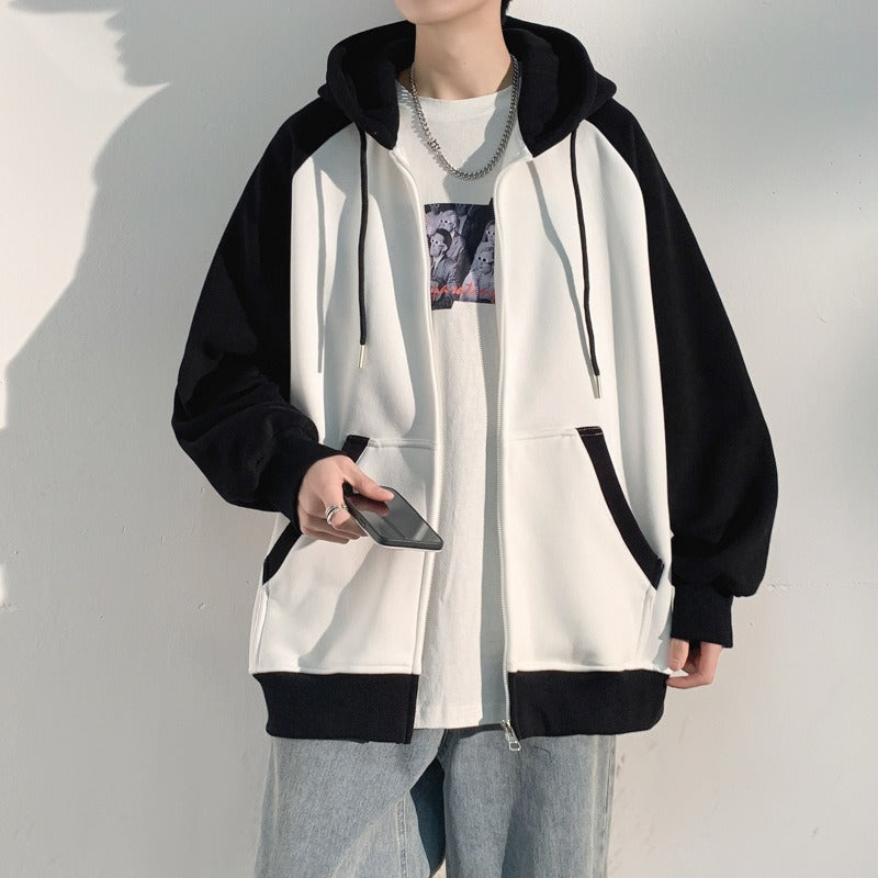 Men’s Casual Zipper Cardigan Jacket Woven Sports Hoodie Sweatshirt | JQN-3243