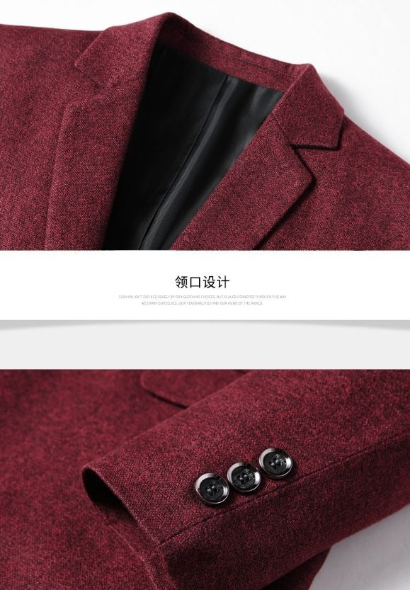 Giacca da uomo monopetto polo scozzese casual attillato blazer da lavoro | X105
