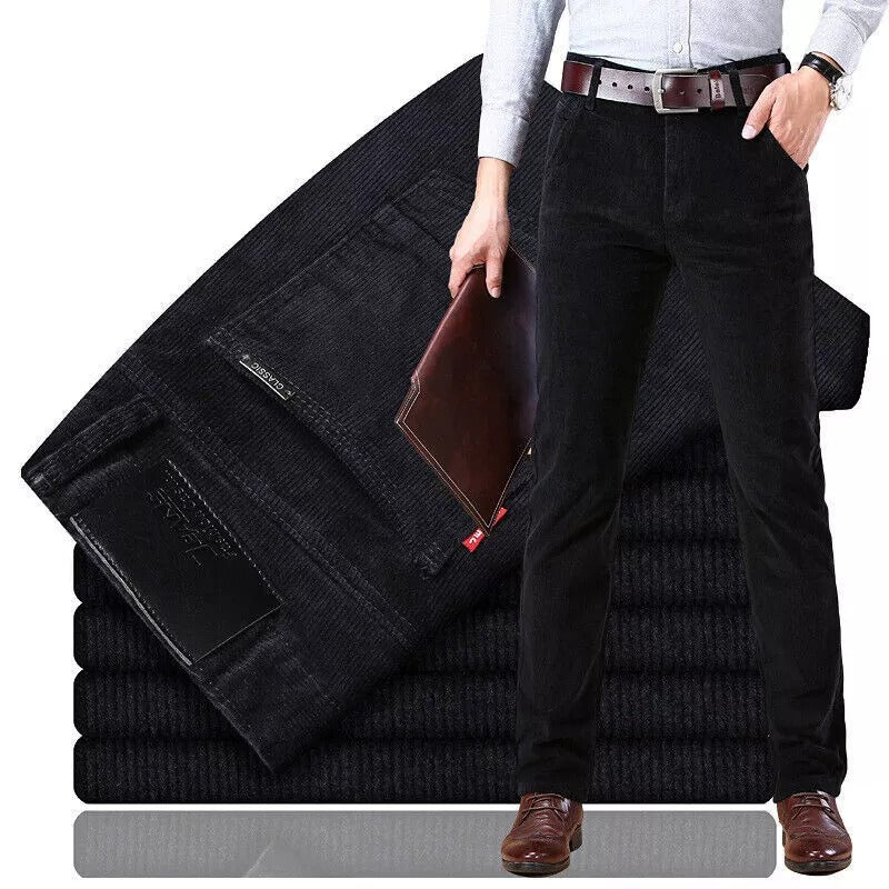 Jeans da uomo in velluto a coste dritto slim fit pantaloni versatili elastici business casual pantaloni comodi elastici | 6686