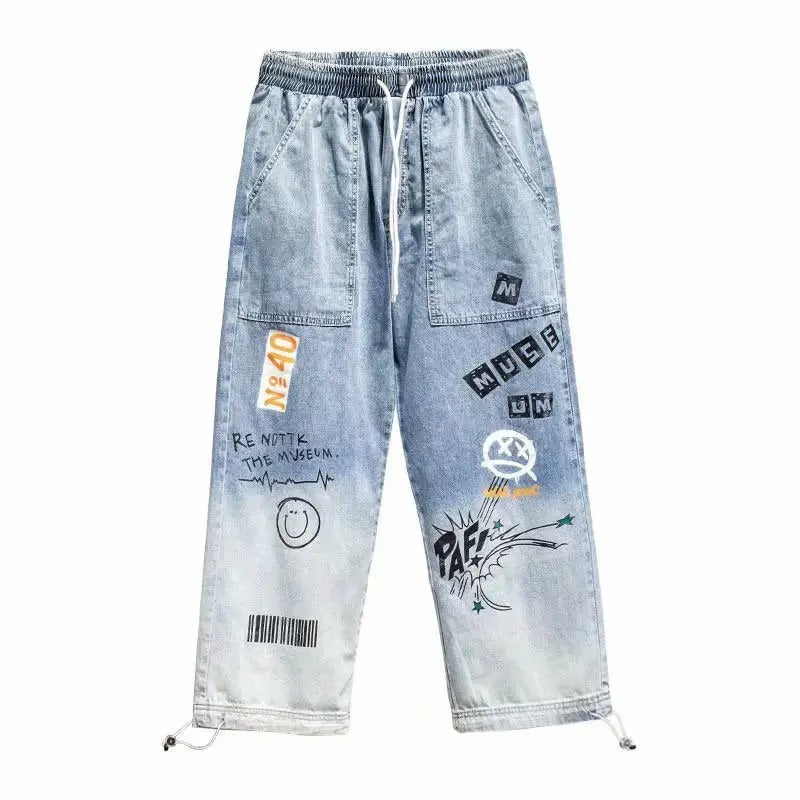 Pantalon en jean pour homme, nouveau design Toon, imprimé, décontracté, ample, mode, cargo | K5266