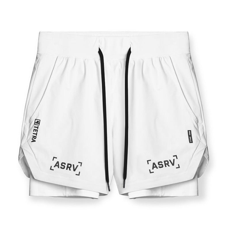 New Double Deck Running Shorts Fitness Workout Bermuda Quick Dry Short Pants Bottoms | K-55