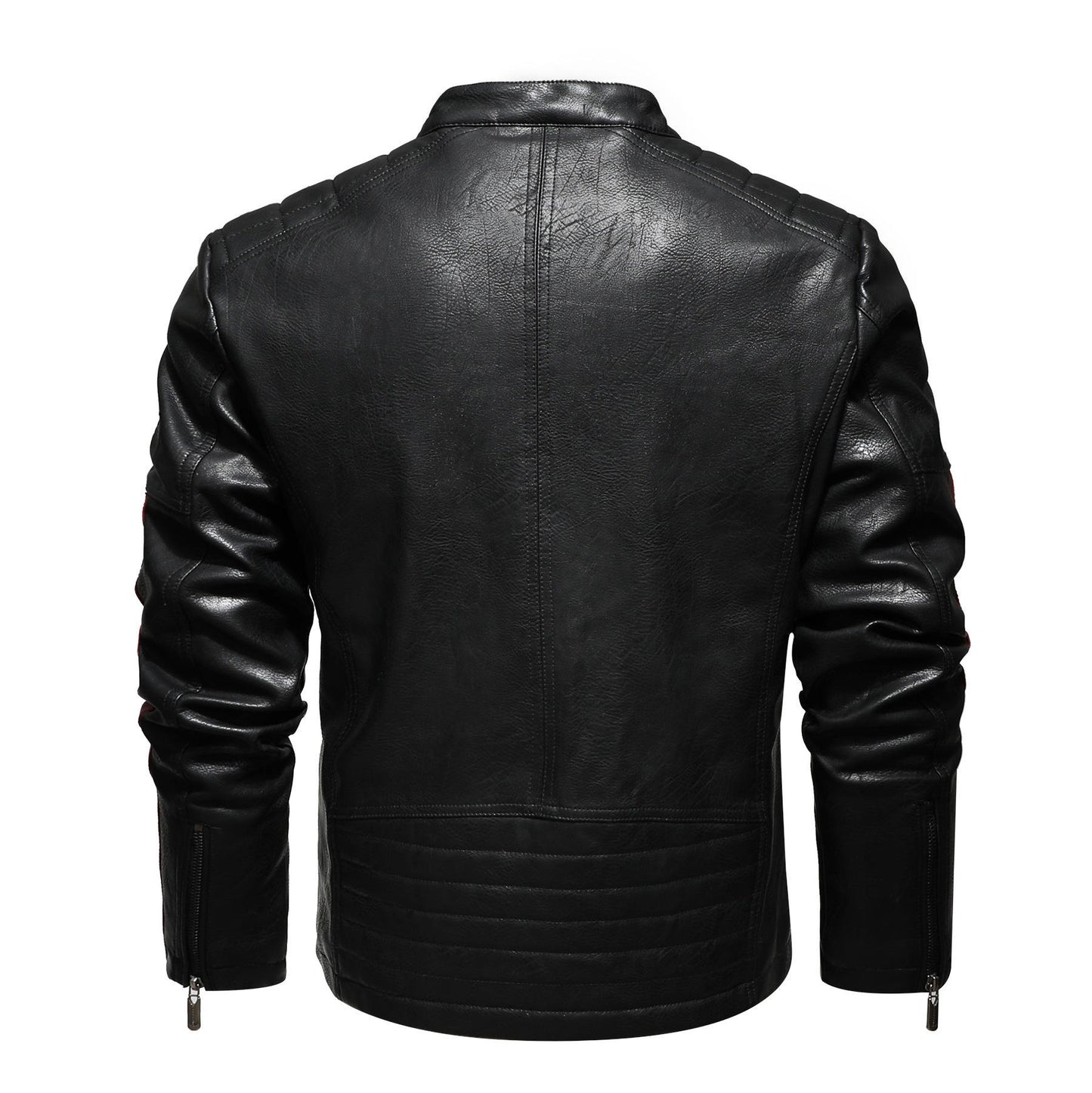 Giacca in pelle da uomo con colori abbinati Giacca in pelle PU per motociclista | KH-168