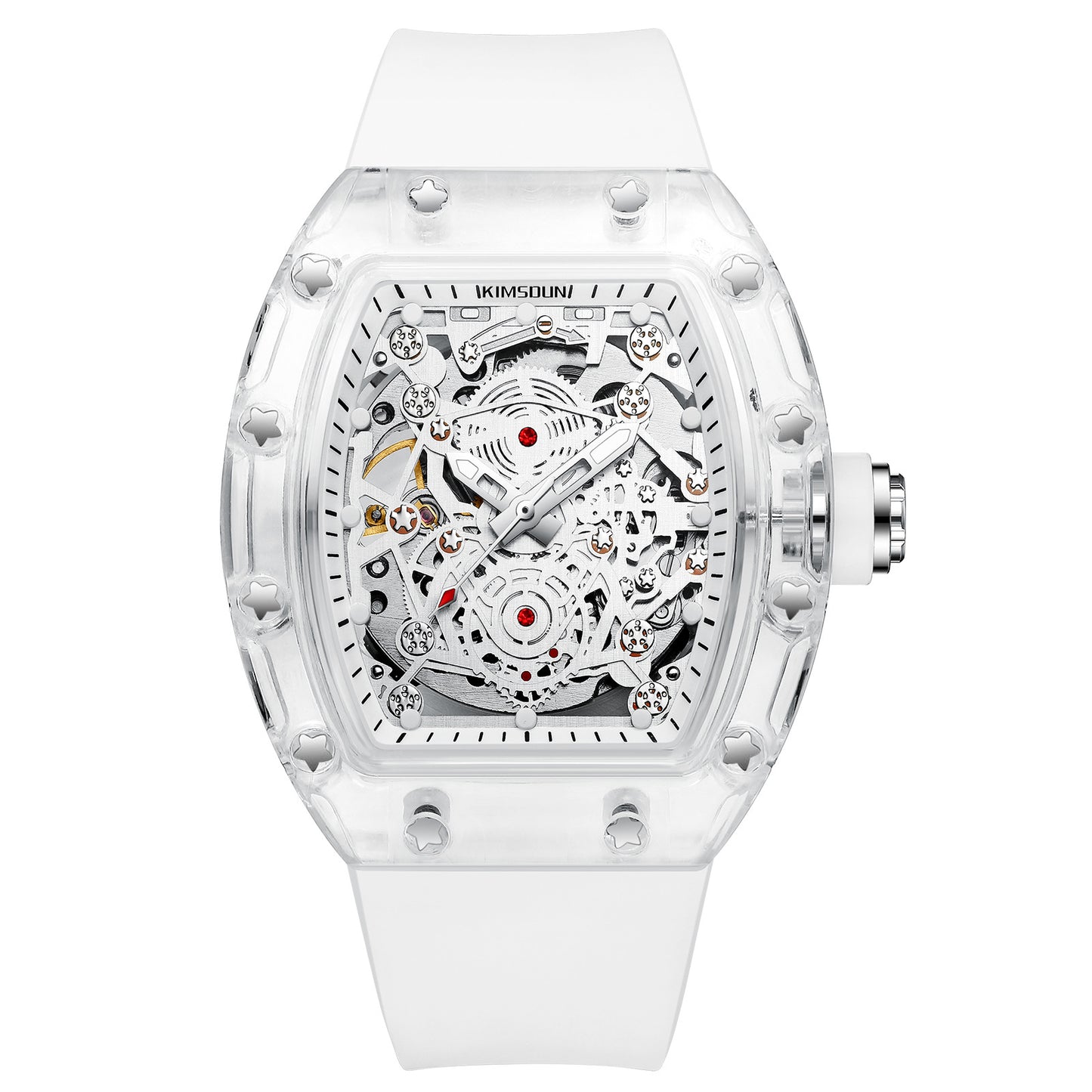 Orologi da uomo di lusso Orologio meccanico automatico a forma di barile trasparente | K-2015A