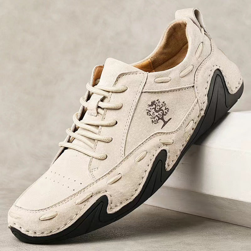 Scarpe da ginnastica casual in pelle da uomo fatte a mano, mocassini traspiranti, scarpe da barca da passeggio | 88897