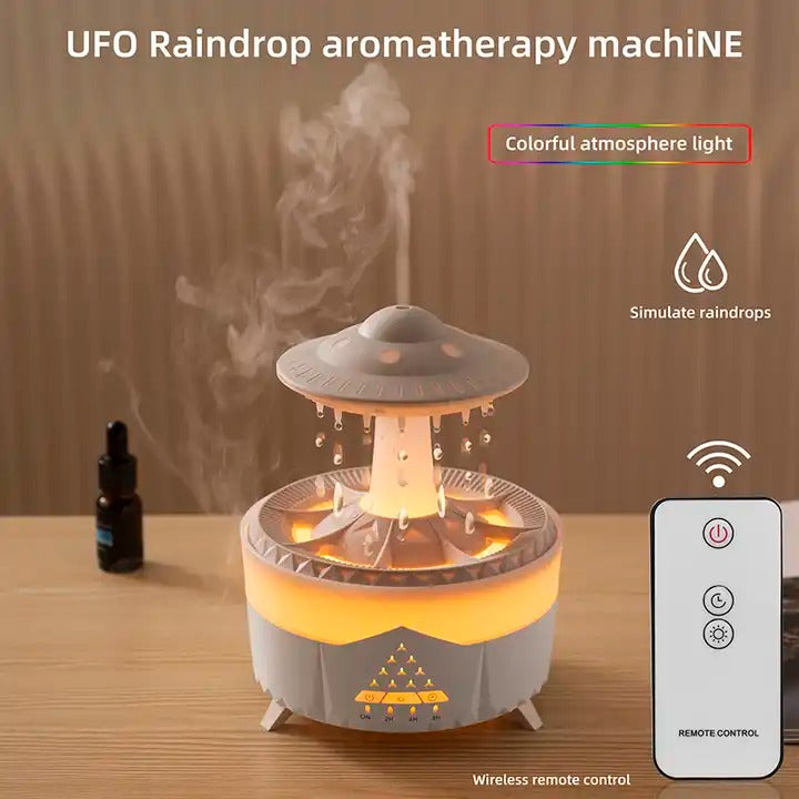 Telecomando Raindrop Cloud Umidificatore 7 colori LED Lampada UFO Diffusori di aromi | X01