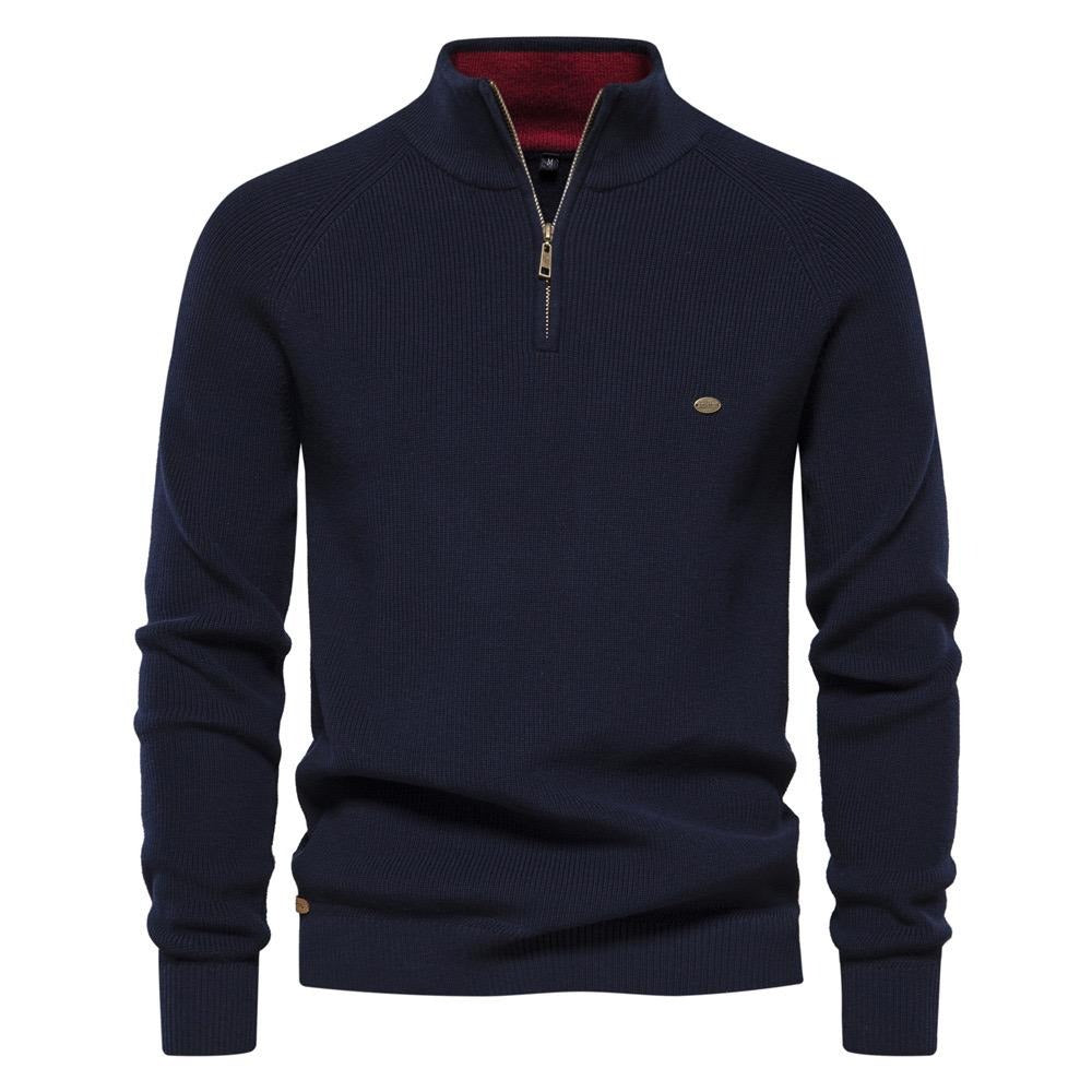 Cardigan con cerniera in cotone, maglioni casual, maglione invernale a collo alto | Y832