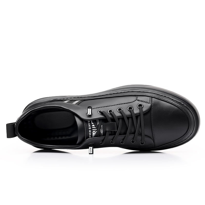 Sneakers in pelle casual con punta affilata comode scarpe traspiranti con lacci | L8081