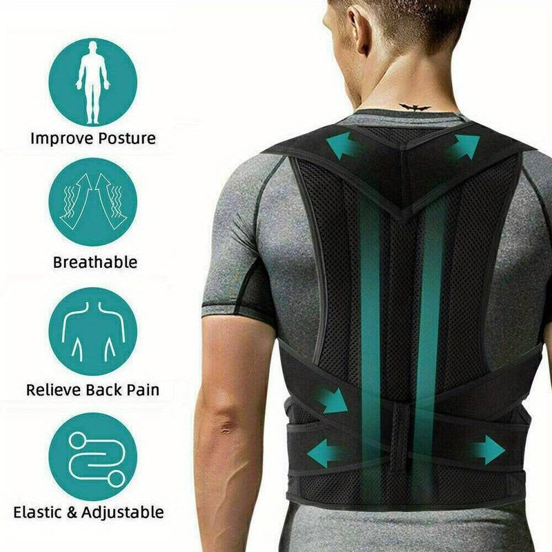 Men Women Neoprene Posture Corrector Bad Back Lumbar Shoulder Support Belt Brace | 1001