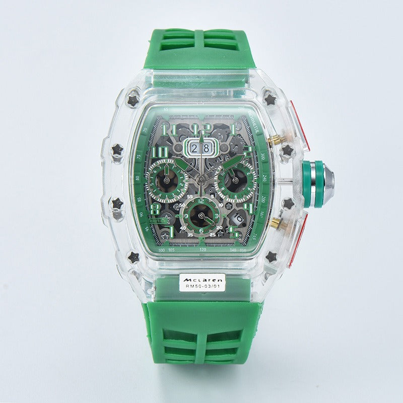 Men's Luxury Best Sports Watch Transparent Case Chronograph New Gift Watches |