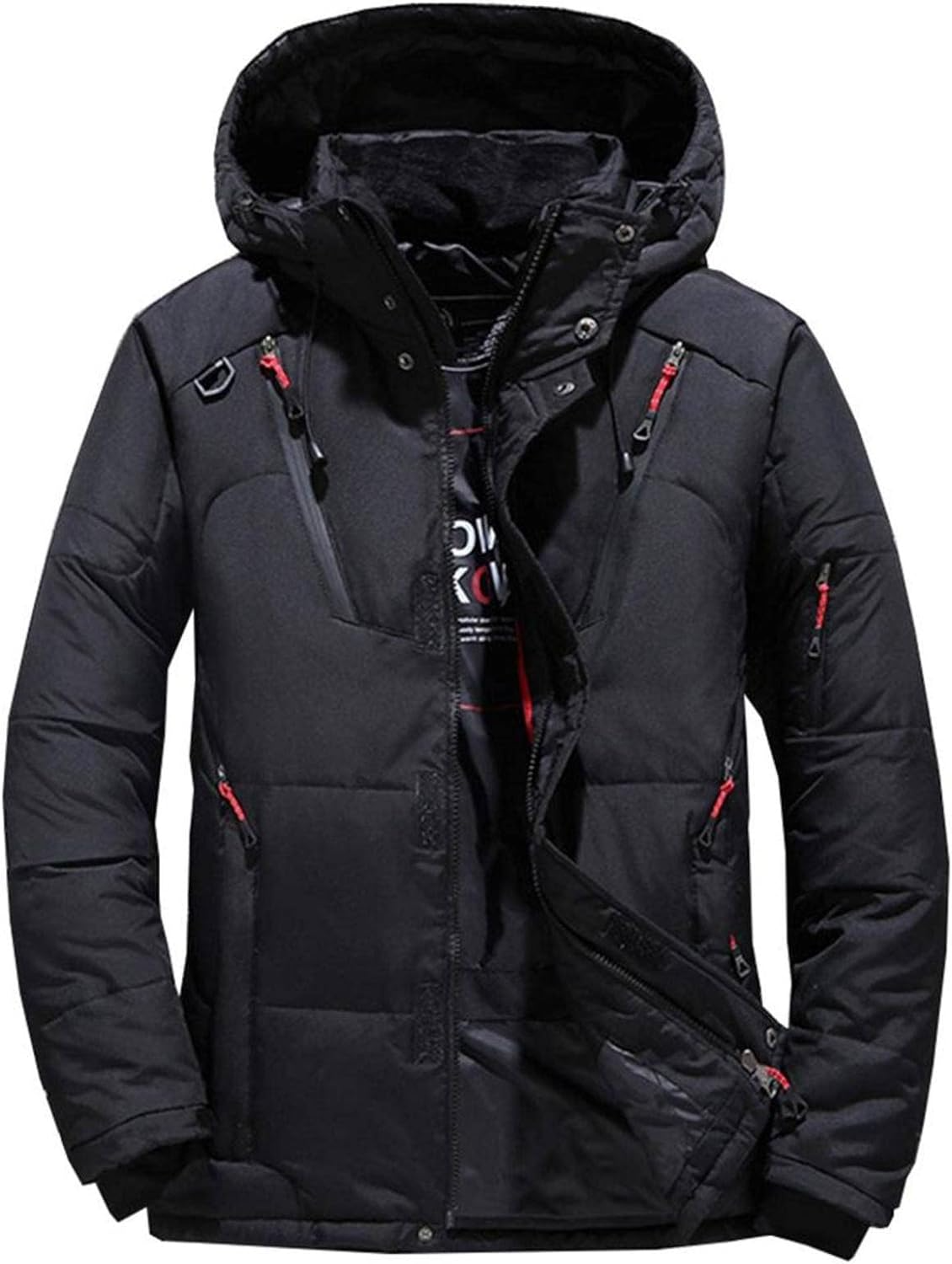 Parka da uomo, piumino d'anatra, cappotto invernale spesso con cappuccio, giacca da trekking calda | 1987