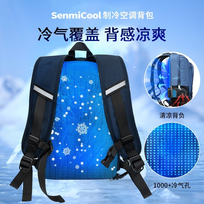Zaino estivo SenmiCool da 30 litri per esterni con mini ventilatore per aria condizionata a semiconduttore per escursioni, pellegrinaggio musulmano, viaggio Hajj Umrah e borsa per alpinismo