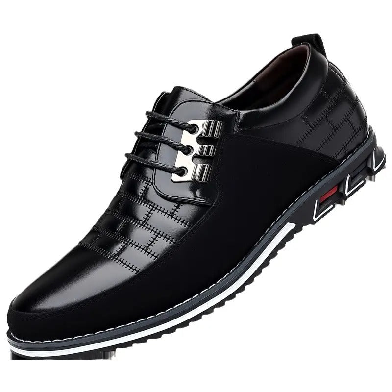 Men's Plaid British Style Derby Shoes Non-Slip Leather Loafers Moccasins Wedding Dress Shoes |