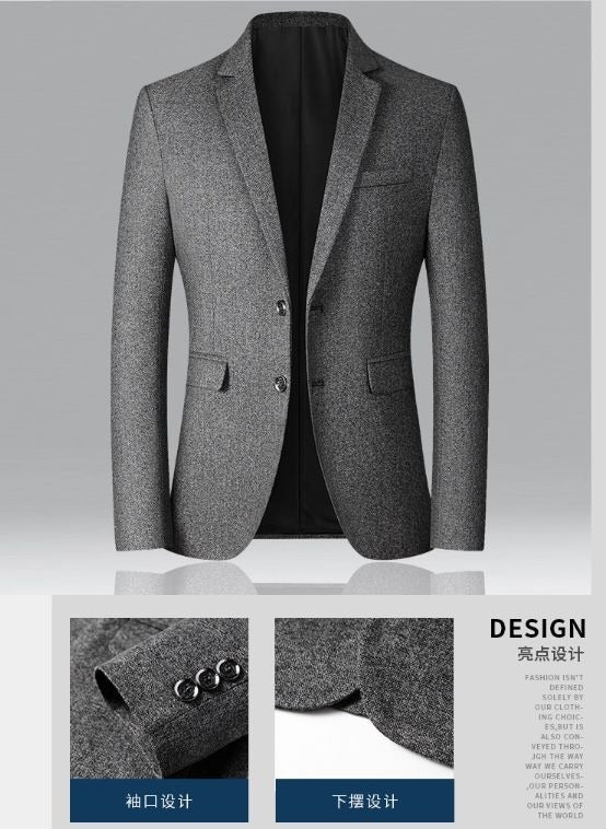 Giacca da uomo monopetto polo scozzese casual attillato blazer da lavoro | X105