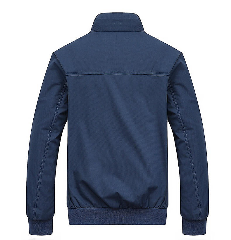 Men Solid Color Zipper Jackets Stand Collar Casual Outwear Tops Coat Jacket | S1268
