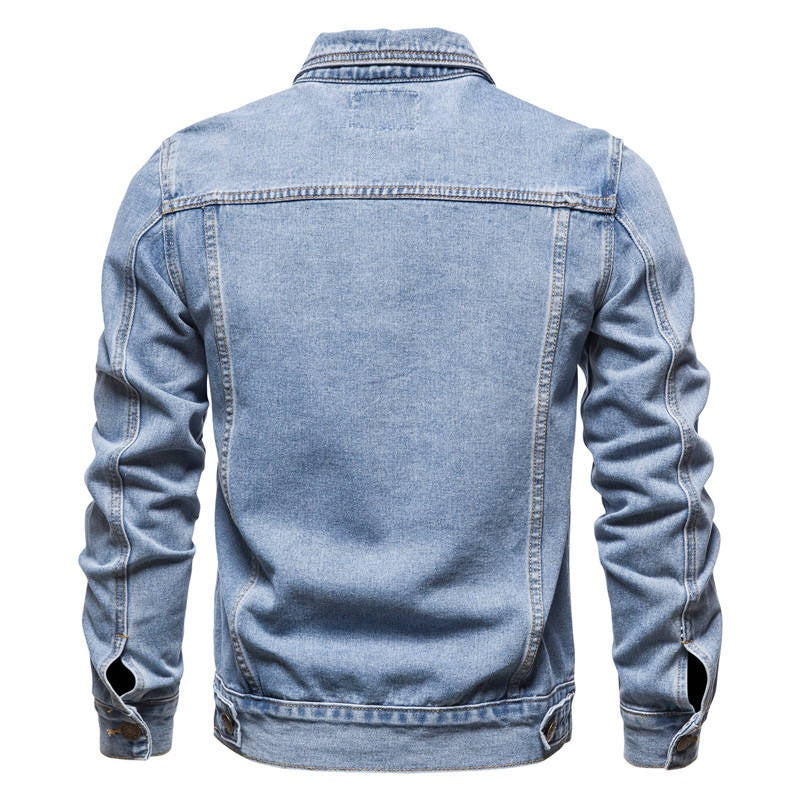 Giacca invernale da uomo a maniche lunghe in cotone casual taglie forti in denim | jk609