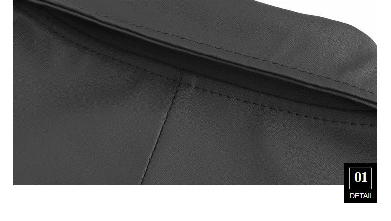 Men's Winter Long Coat Leather Double-Breasted German Military Jacket | 1217-FY8