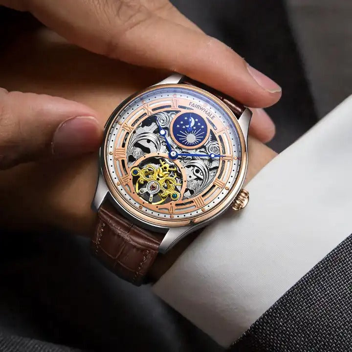 Orologio da polso automatico di lusso meccanico da uomo in acciaio inossidabile impermeabile | J117