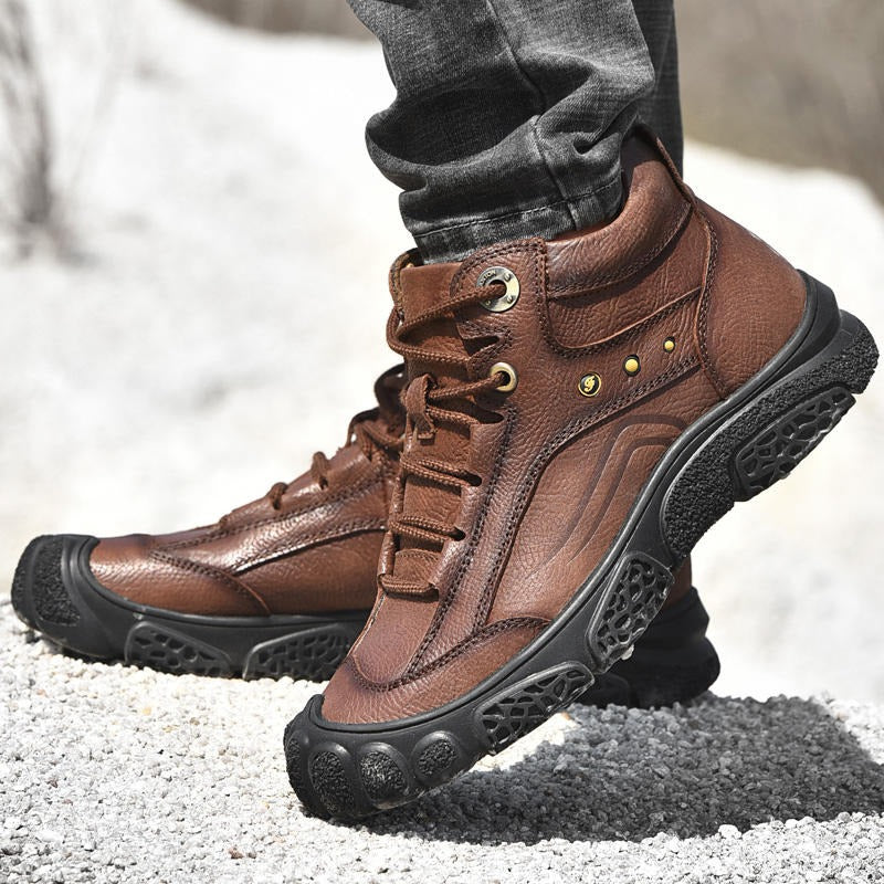 Bottes classiques formelles en cuir pour hommes, chaussures de randonnée imperméables pour l'extérieur | 5202