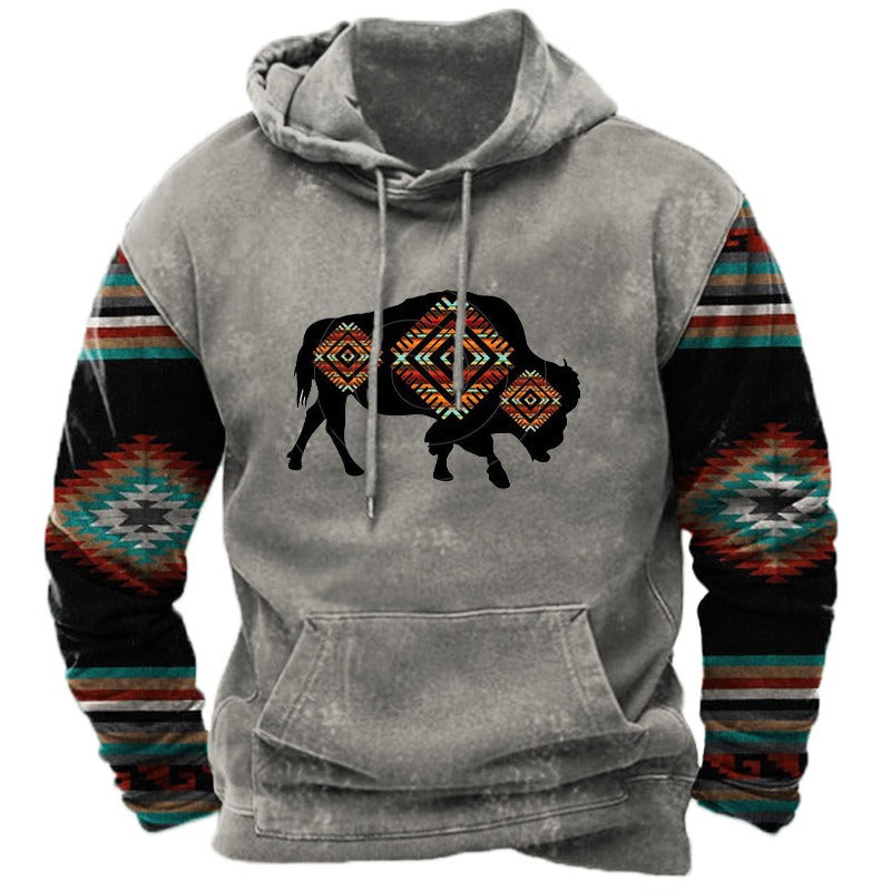 Sweat-shirt à capuche pour homme avec imprimé animal en 3D