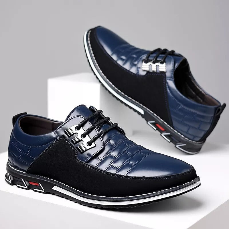 Men's Plaid British Style Derby Shoes Non-Slip Leather Loafers Moccasins Wedding Dress Shoes |