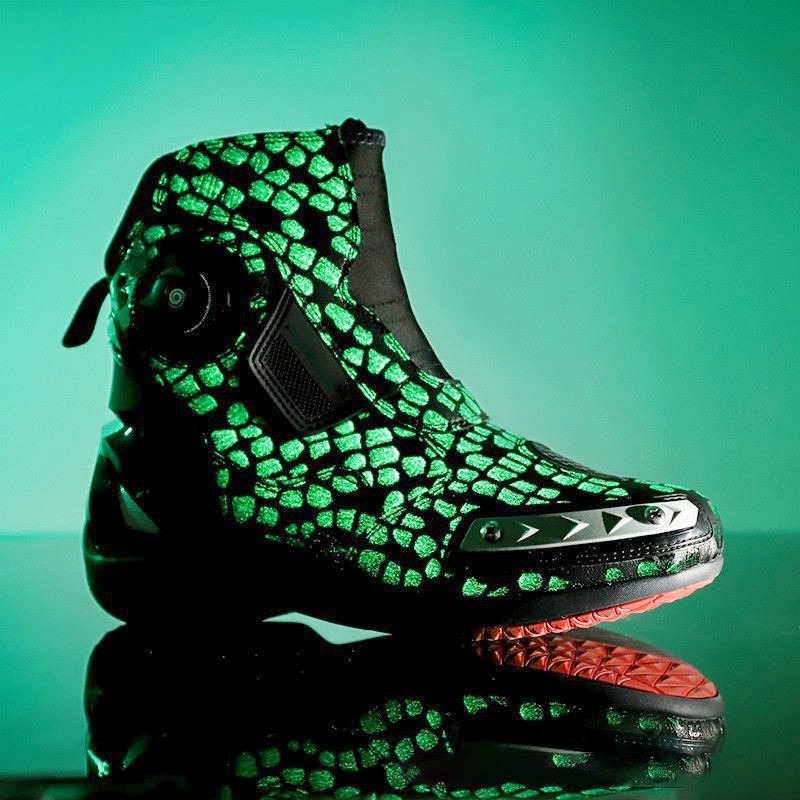 Scarpe da motociclista in pelle con supporto per caviglia impermeabile professionale | 666