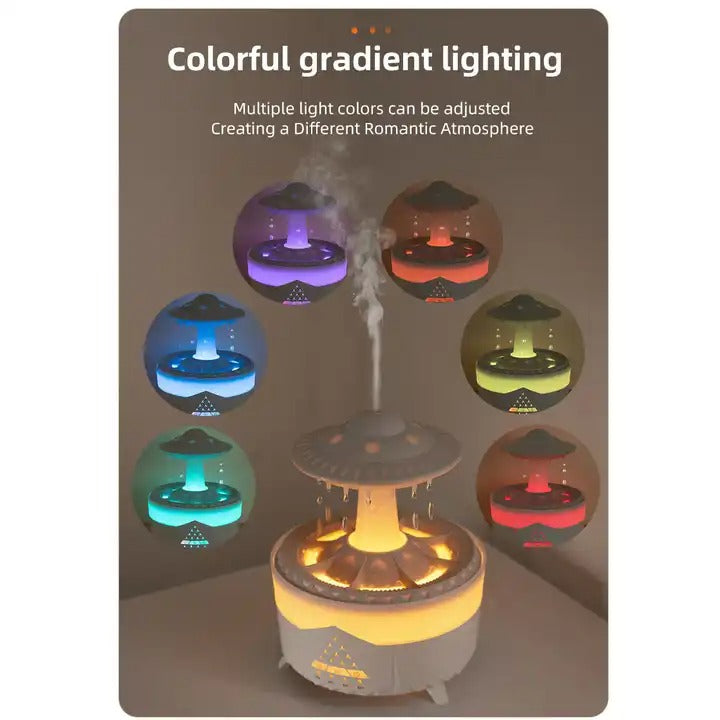 Telecomando Raindrop Cloud Umidificatore 7 colori LED Lampada UFO Diffusori di aromi | X01