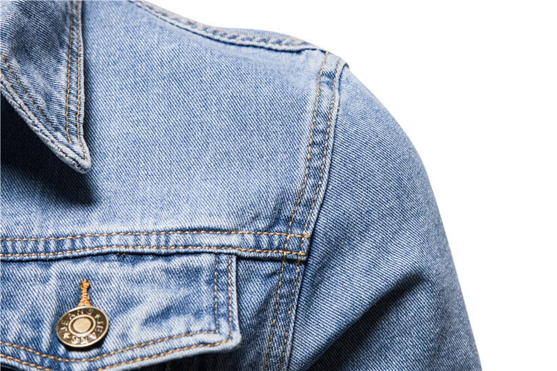 Giacca invernale da uomo a maniche lunghe in cotone casual taglie forti in denim | jk609