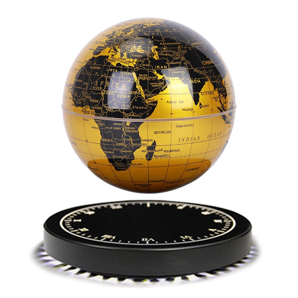 Lampe de table de luxe en forme de globe magnétique en lévitation, globe terrestre flottant, décoration pour la maison et le bureau, cadeau avec veilleuse |