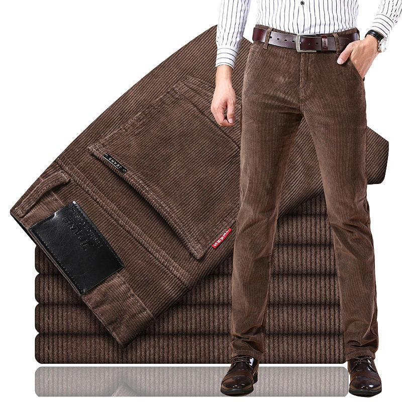 Jeans da uomo in velluto a coste dritto slim fit pantaloni versatili elastici business casual pantaloni comodi elastici | 6686